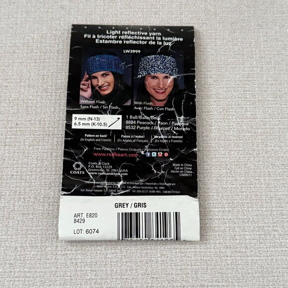 Unisex Reflective Crochet Hat Toque Gray - Picture 8 of 8